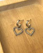 Utica Hollow Heart Silver Earrings