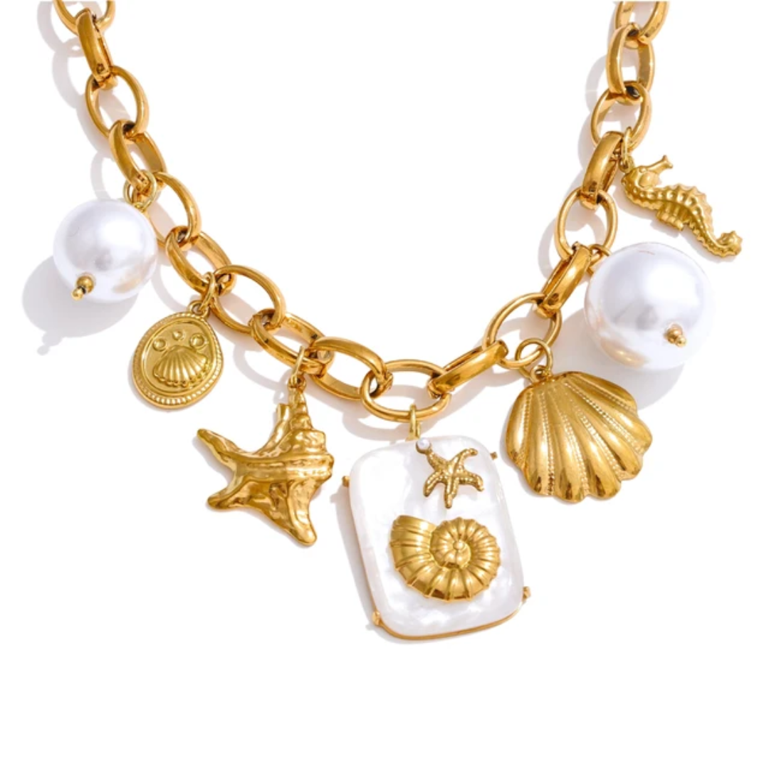 Zenai Shell Ocean Charms Necklace