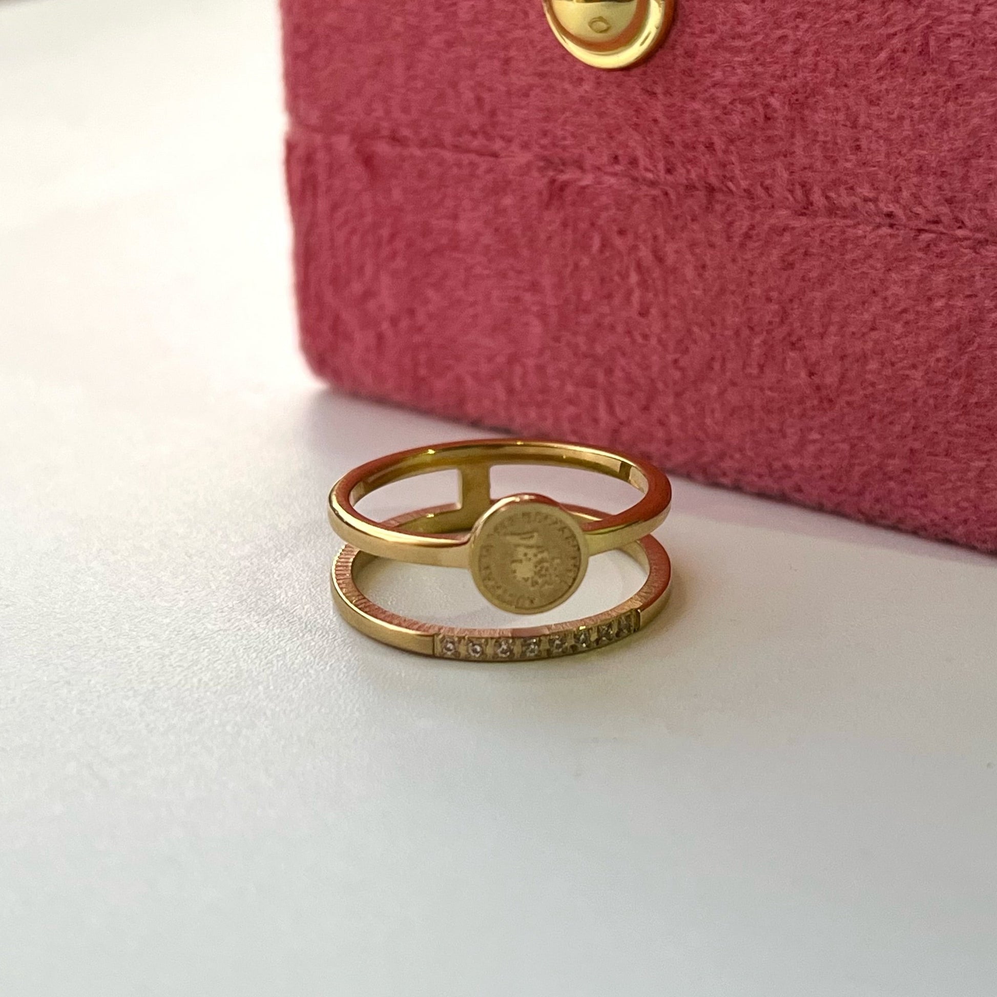Geoni Coin Double Ring