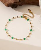 Helena Green Bead Anklet
