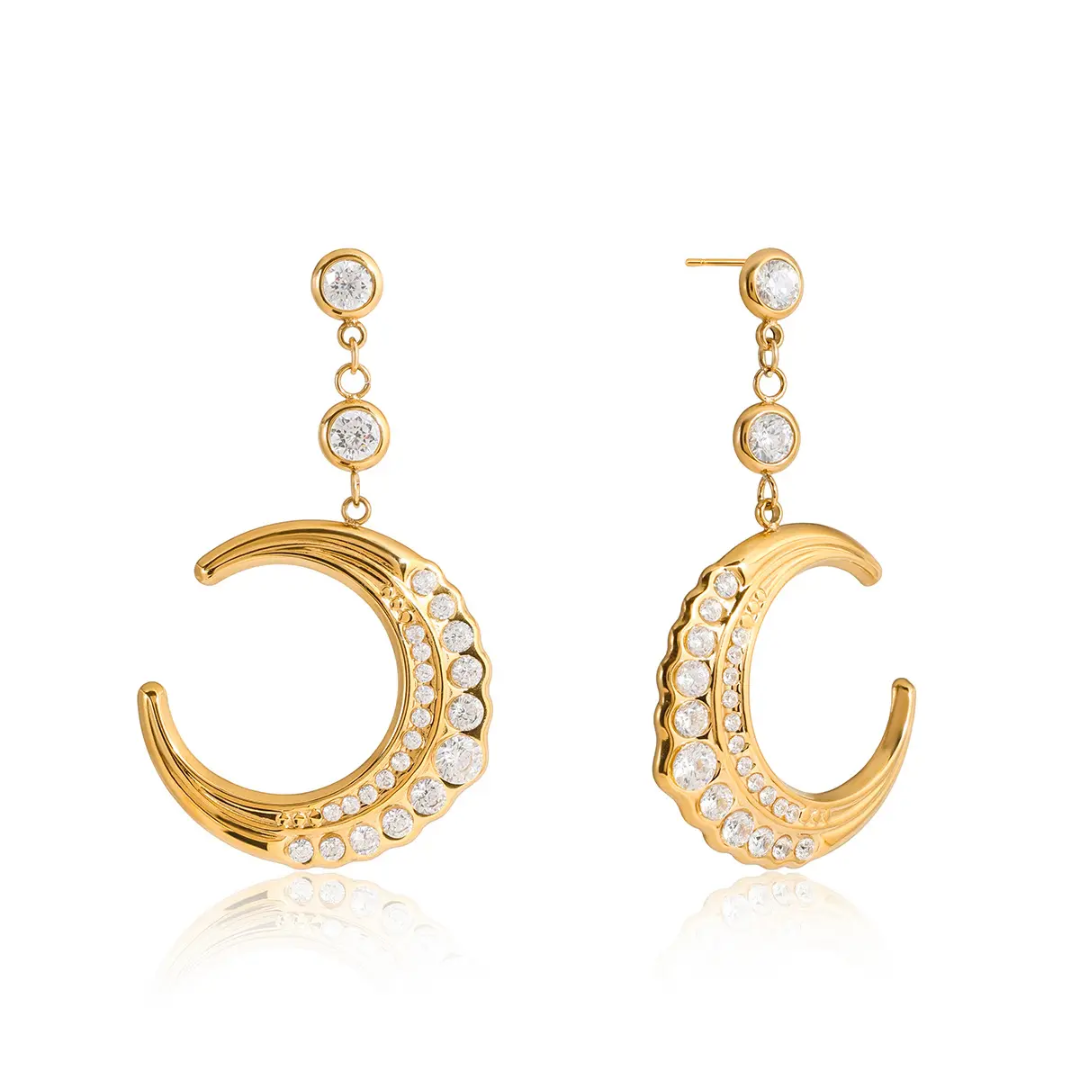 Wishing Moon Diamond Earrings