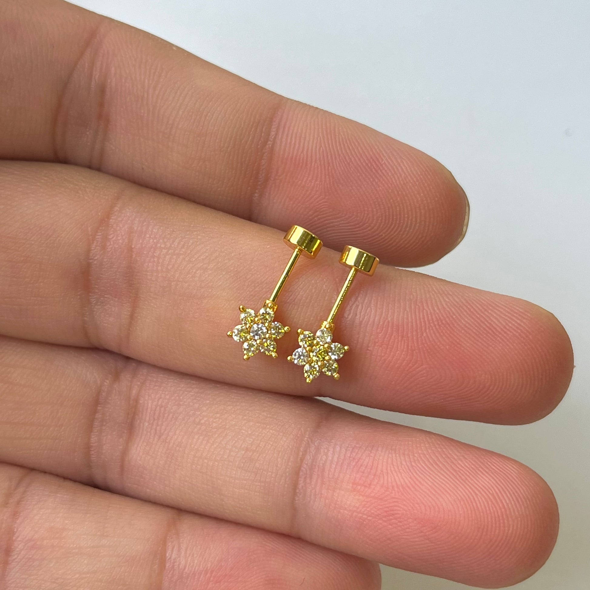 Flower Helix Ball Back Studs