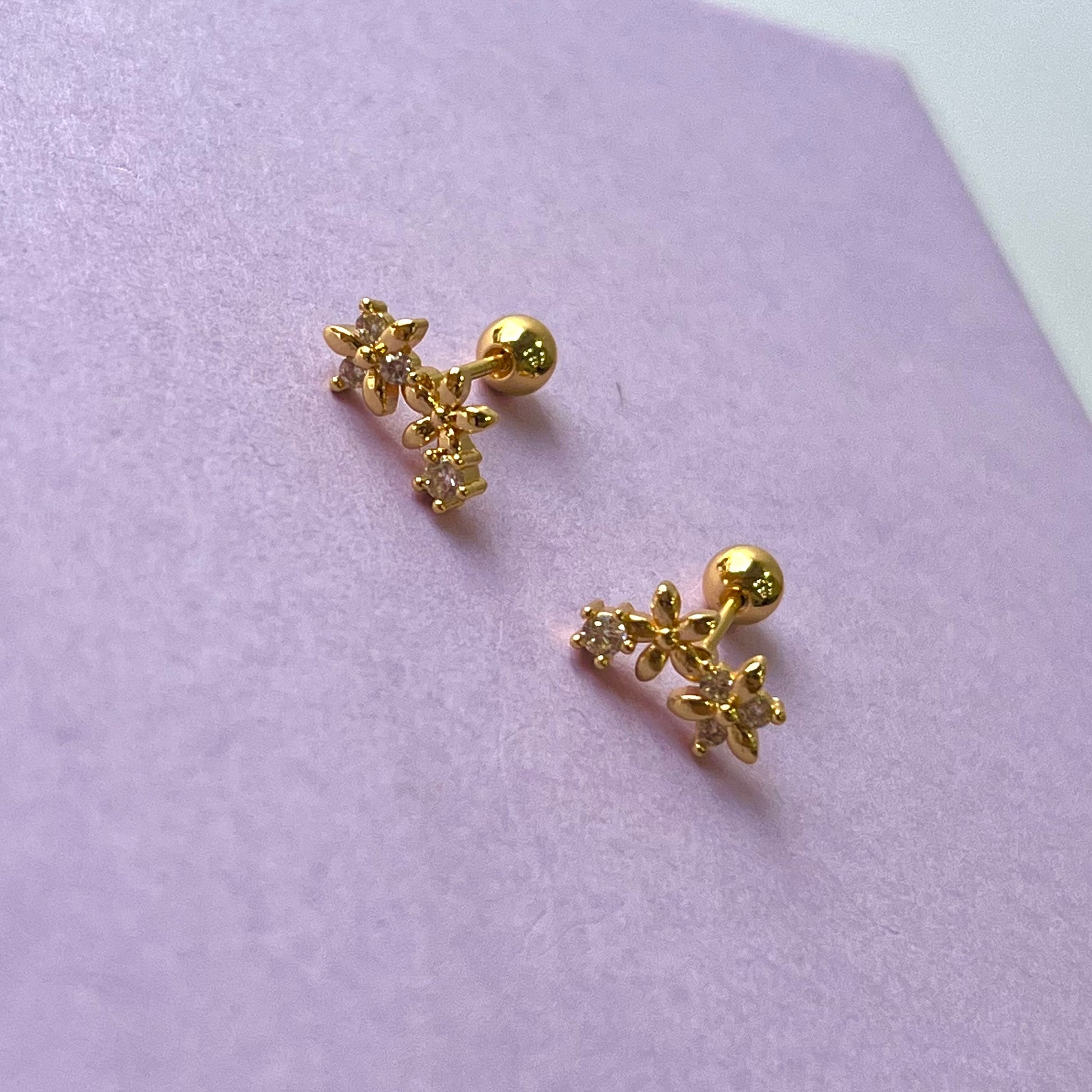 Lily Flower Ball Back Studs