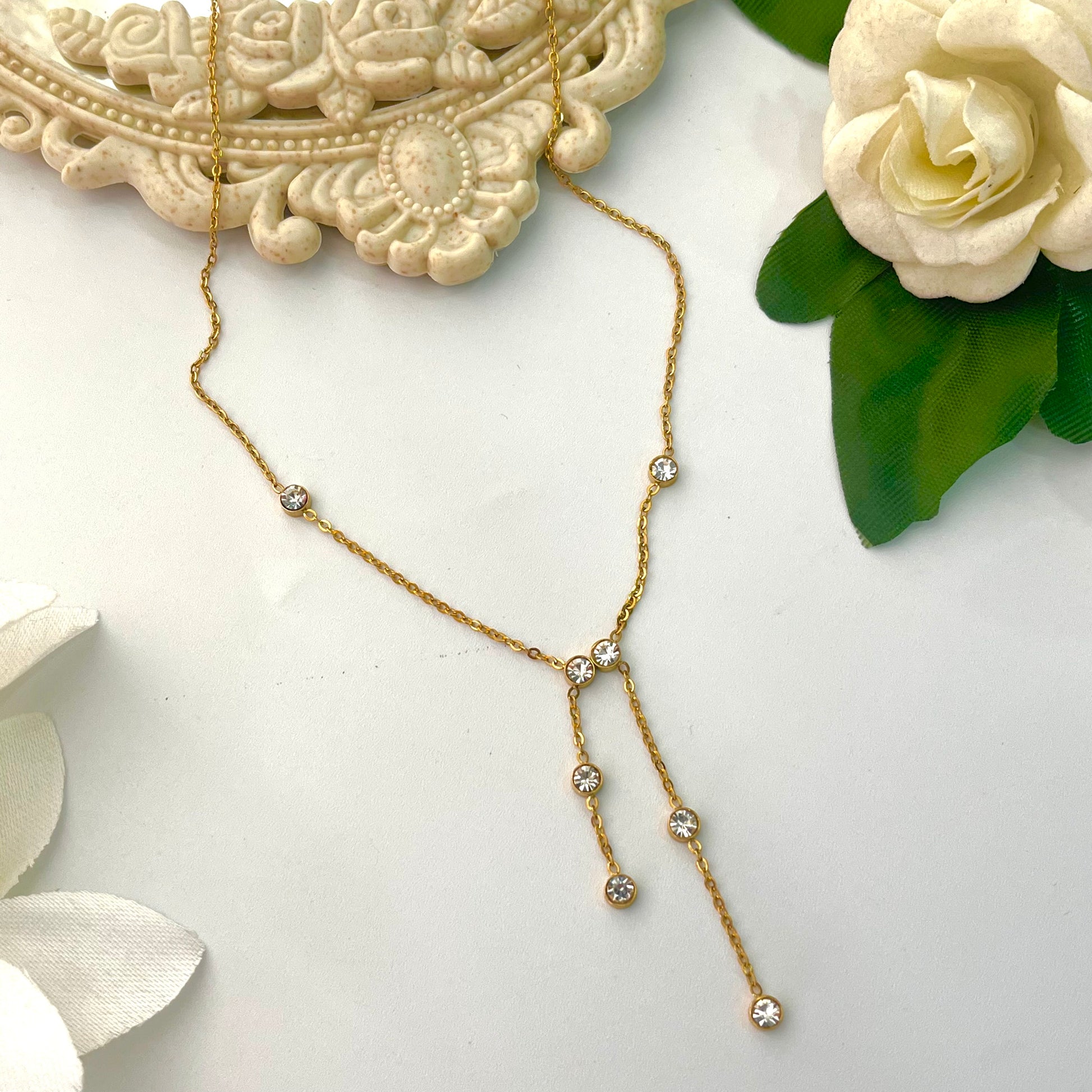 Visha Diamond Y Shape Necklace