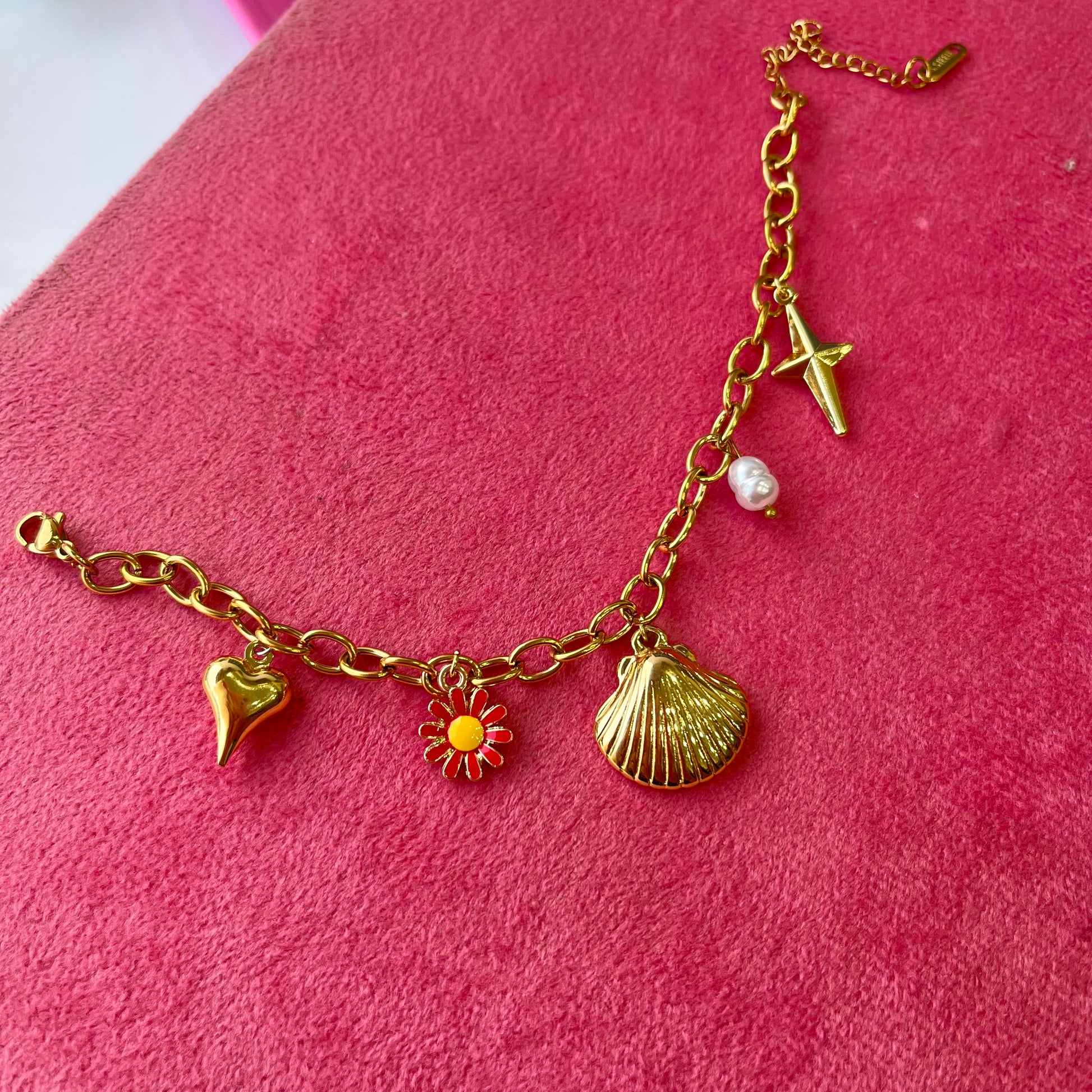 Shell Flower Charm Bracelet