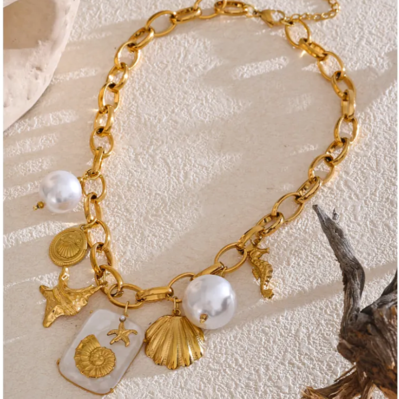 Zenai Shell Ocean Charms Necklace