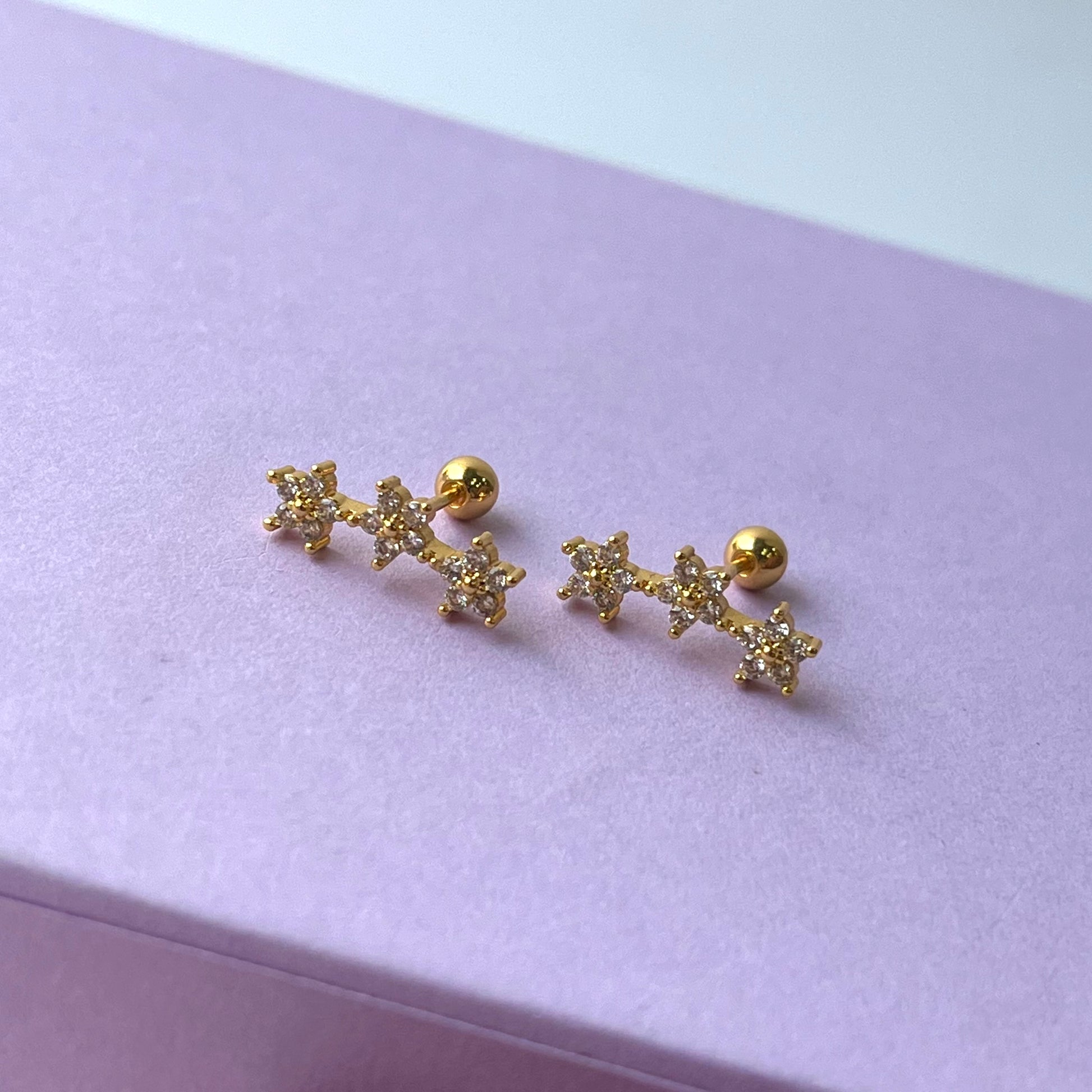Elina Flower Ball Back Studs