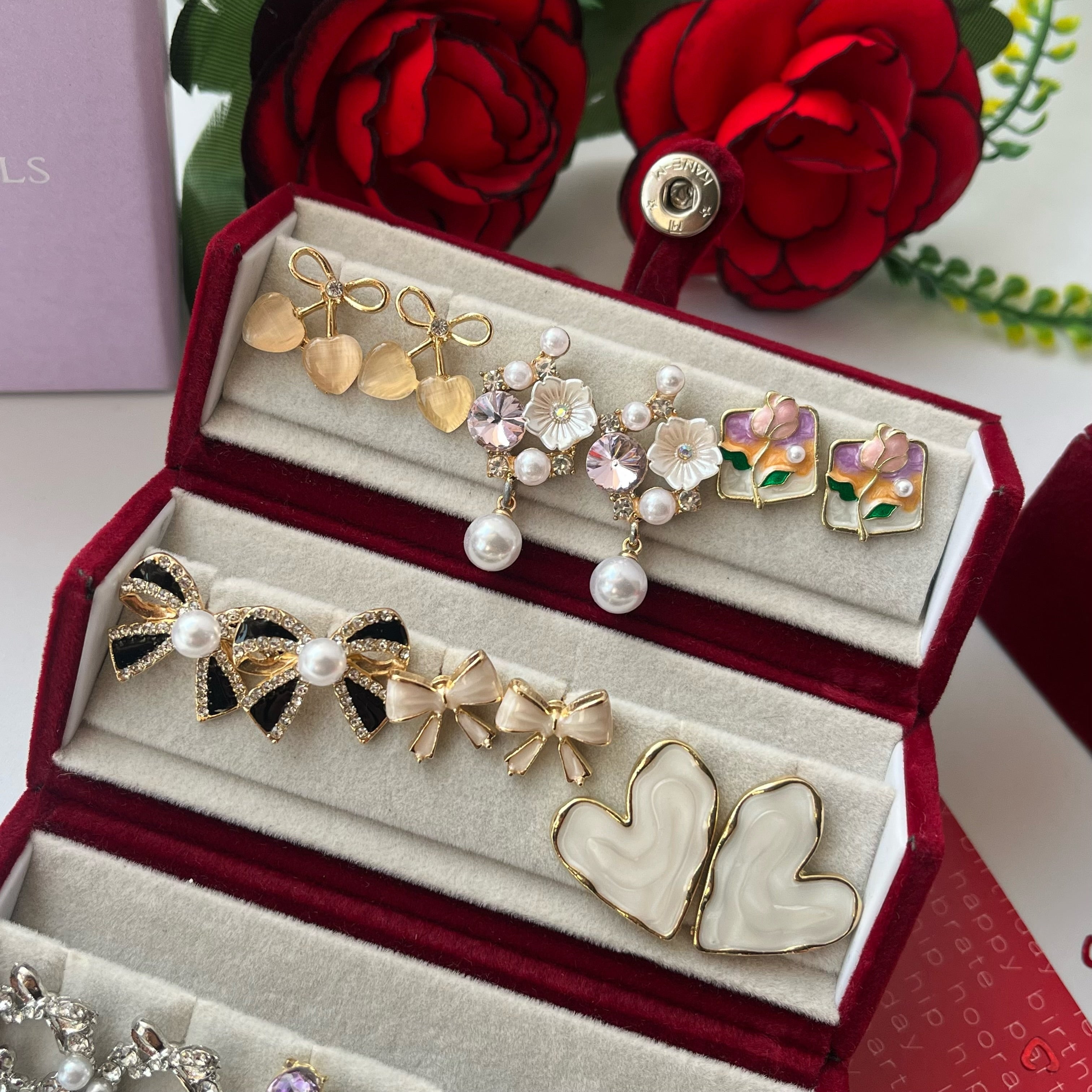 Rushi Combo of 12 Pairs Modern Earrings with Box