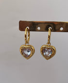 Dazzling Heart Gold Earrings