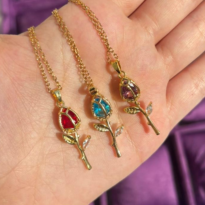 Yami Tulip Coloured Stone Necklaces