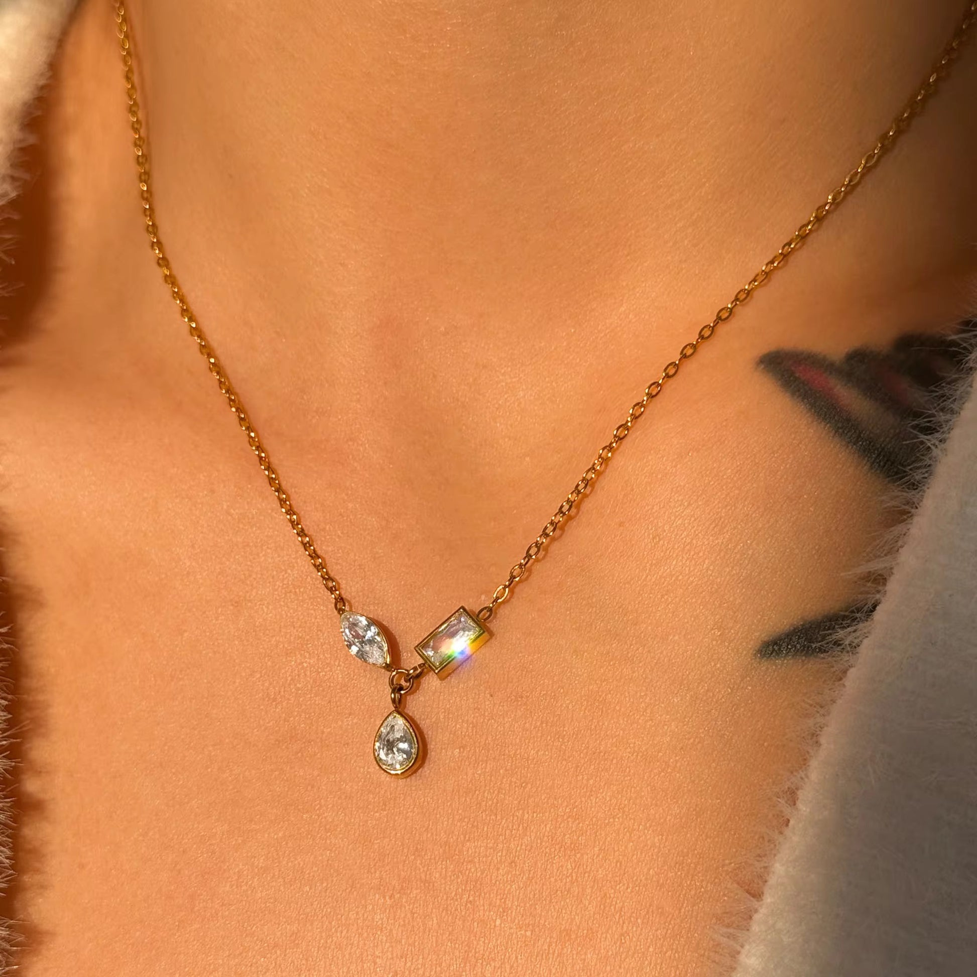 Sohini Tri Diamond Necklace