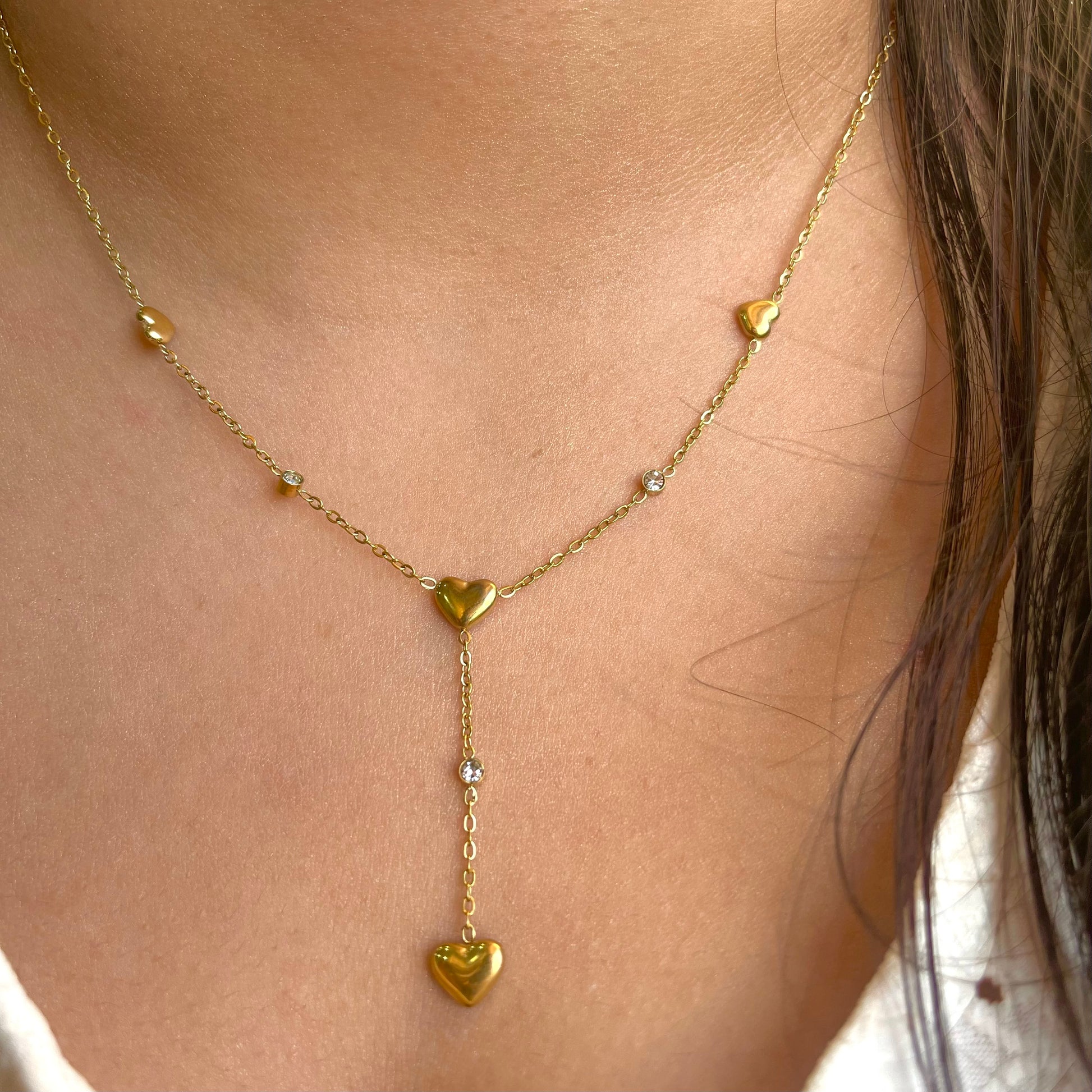 Sarah Hanging Heart Diamond Necklace