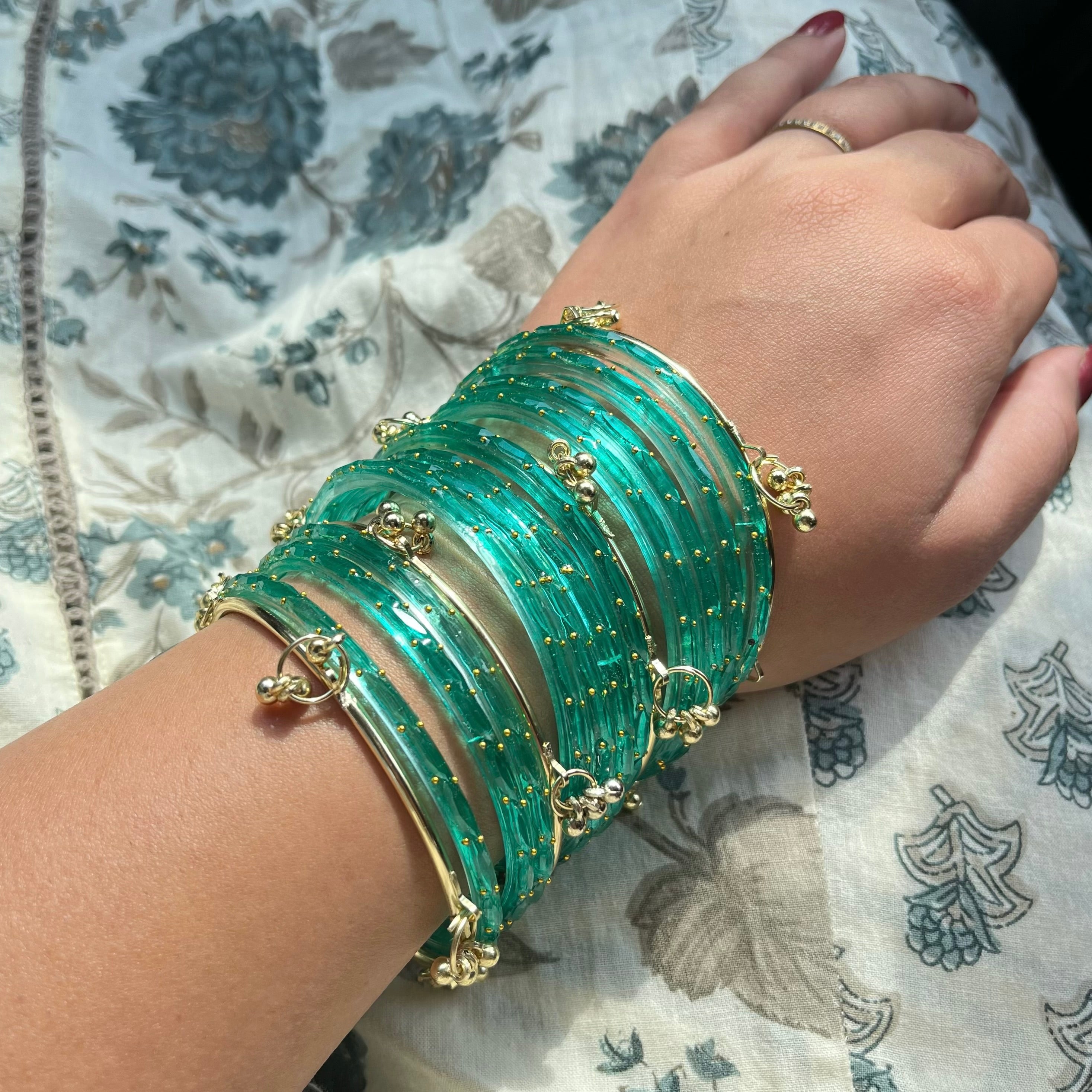 Fiza Green Kashmiri Bangles Set
