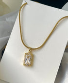 Solitaire Eva Gold Necklace