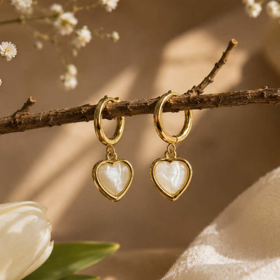 Motherly Pearl White Heart Huggies
