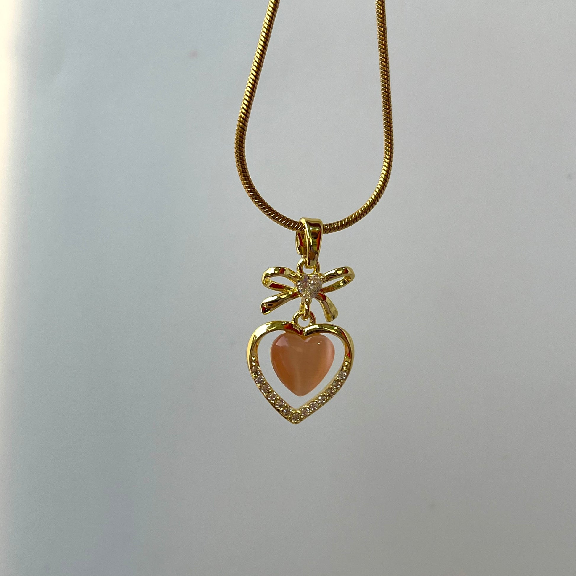 Mauvei Pink Heart Necklace