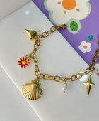 Shell Flower Charm Bracelet