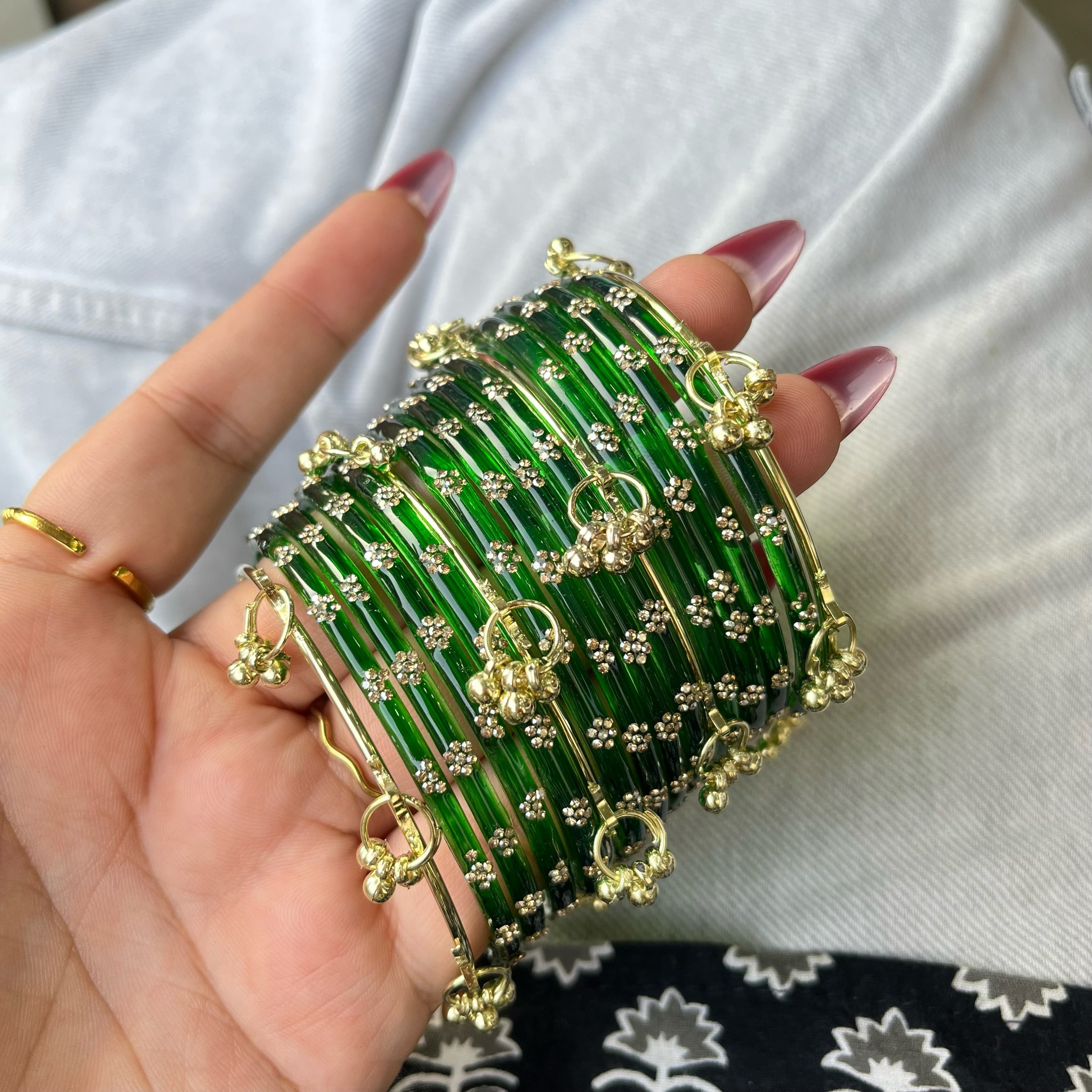 Hariyali Green Kashmiri Bangles Set