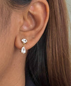 Celia Dainty Oval Drop Earrings