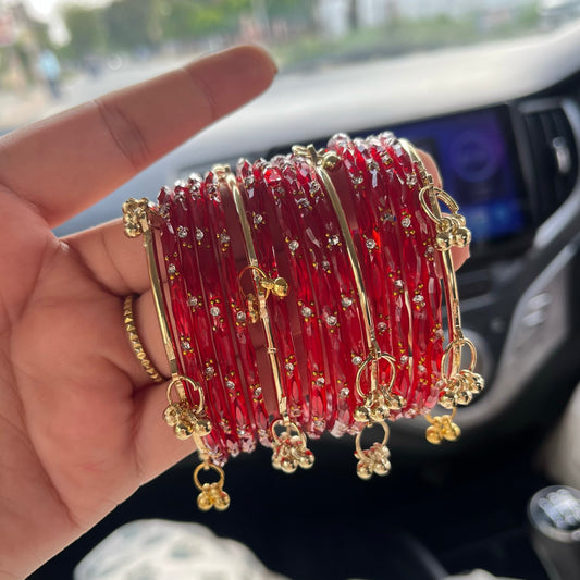 Radha Red Kashmiri Bangles Set