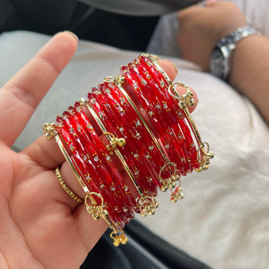Radha Red Kashmiri Bangles Set