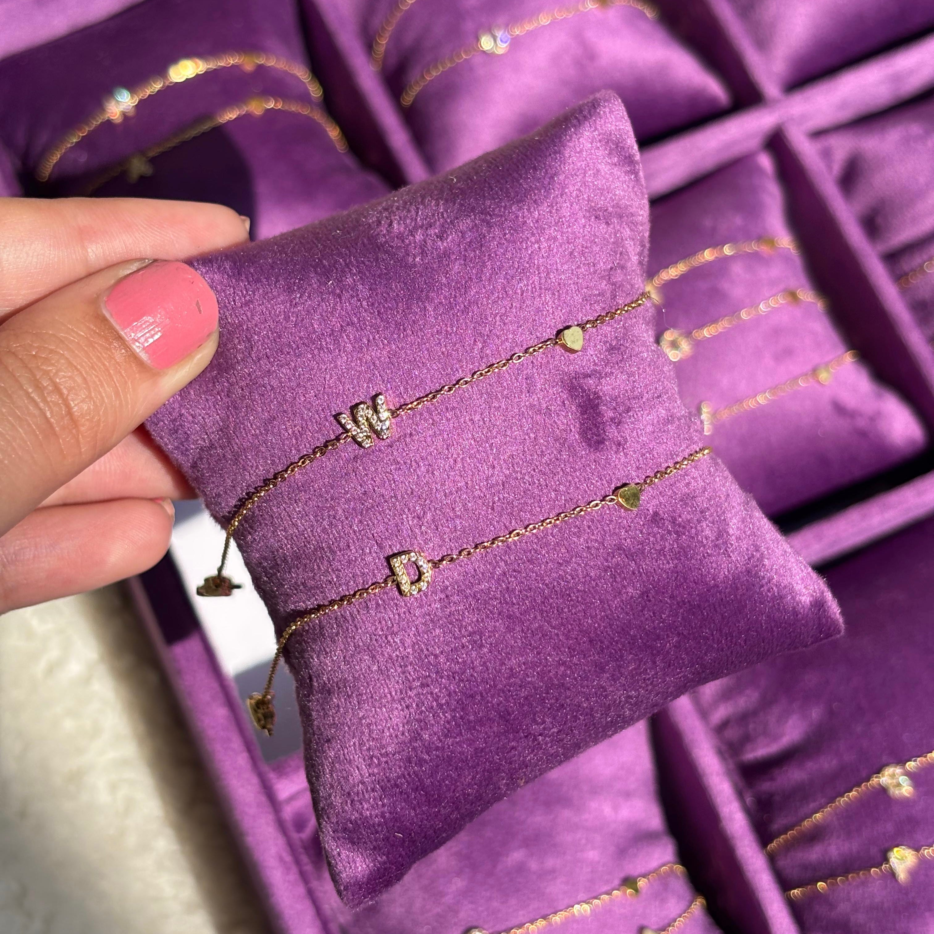 Selina Initial Letter Diamond Minimal Bracelet