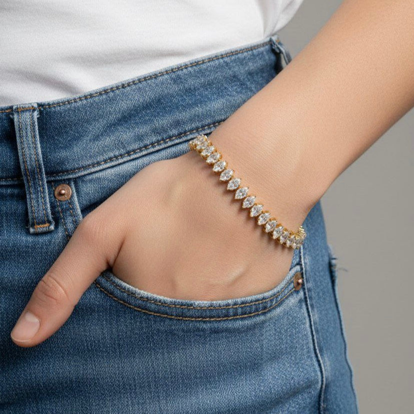 Celesti Tennis Gold Bracelet