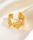 Flowery Adjustable Gold Ring