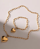 Falling Heart Gold Necklace