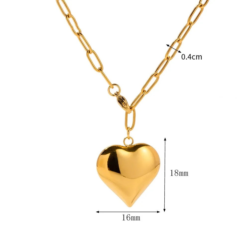 Falling Heart Gold Necklace