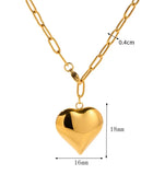 Falling Heart Gold Necklace