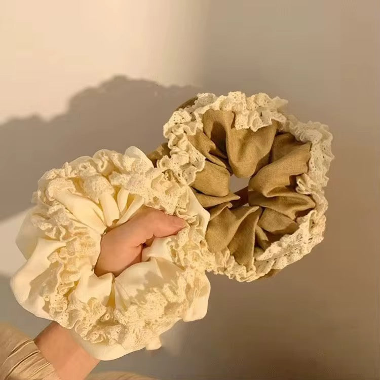 Frill Creamy Cute Scrunchies