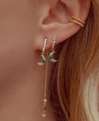 Tyohar Green Piercing Earrings Set