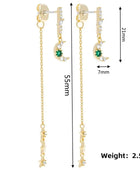 Tyohar Green Piercing Earrings Set