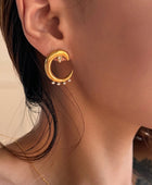 Eclia Moon Diamond Earrings
