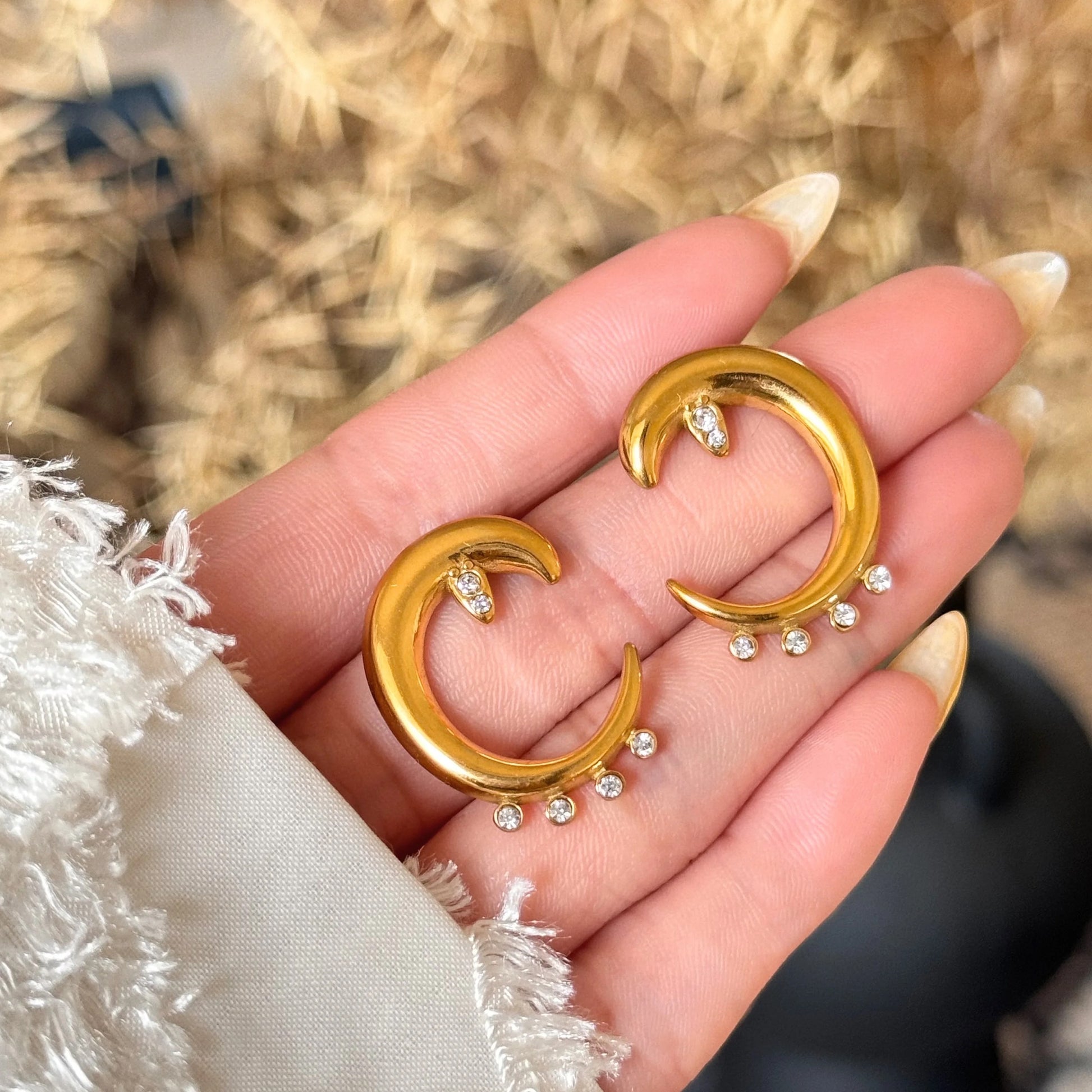 Eclia Moon Diamond Earrings