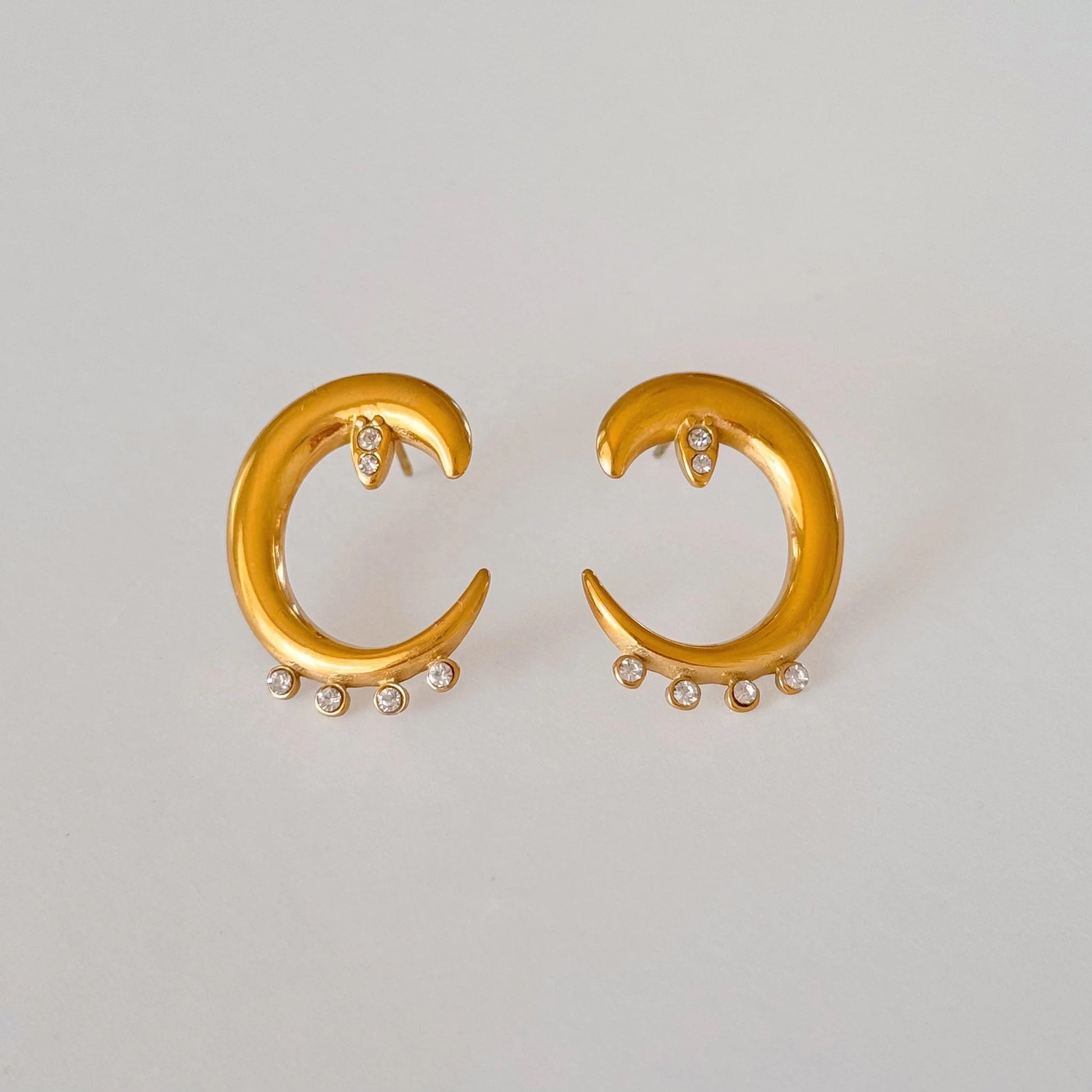 Eclia Moon Diamond Earrings