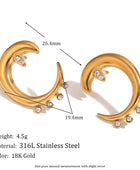 Eclia Moon Diamond Earrings