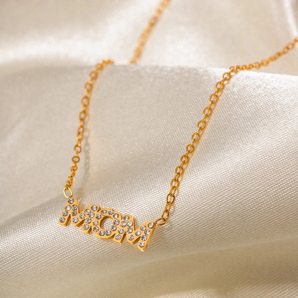 Mom Diamond Gold Necklace