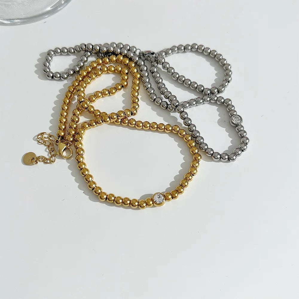Beet Gold Beaded Nacklace