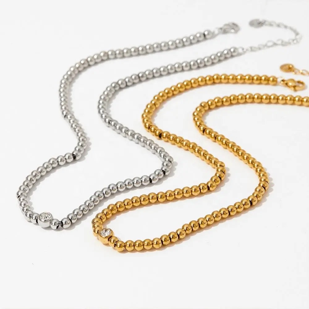 Beet Gold Beaded Nacklace