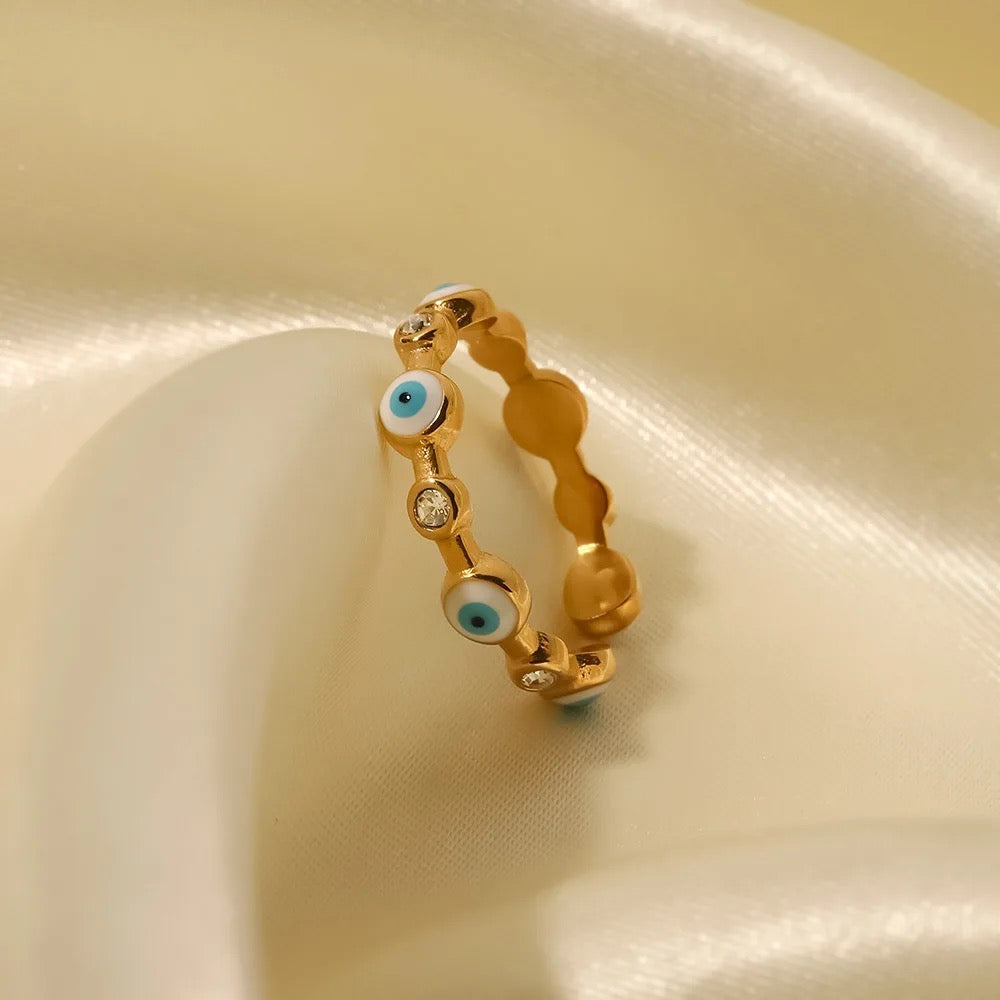 Nazar Evil Eye Gold Ring