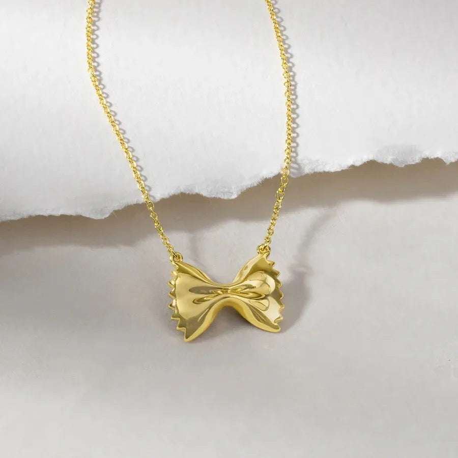 Pasta Puff Gold Necklace