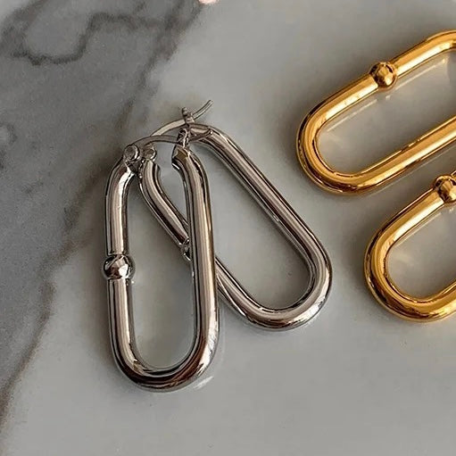 Baggy Silver Box Hoops