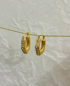 Sparkling Diamond Gold Hoops