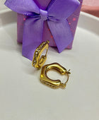 Sparkling Diamond Gold Hoops