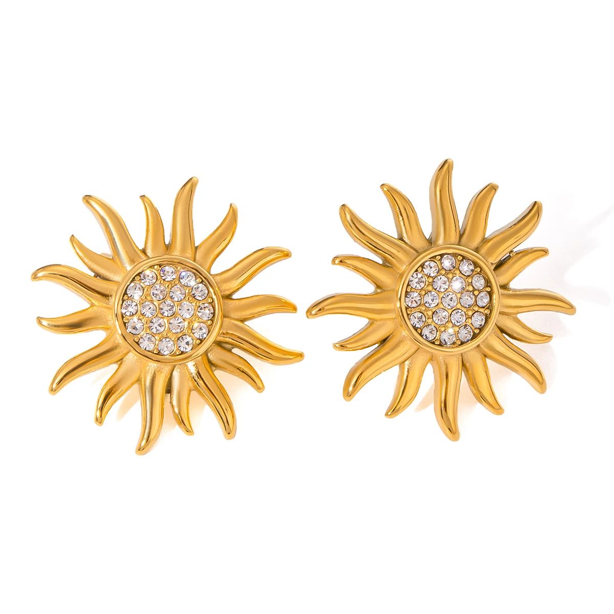 Helios Sunrays Gold Earrings
