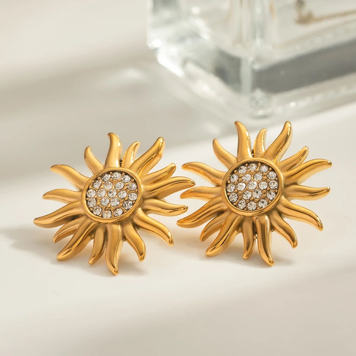 Helios Sunrays Gold Earrings