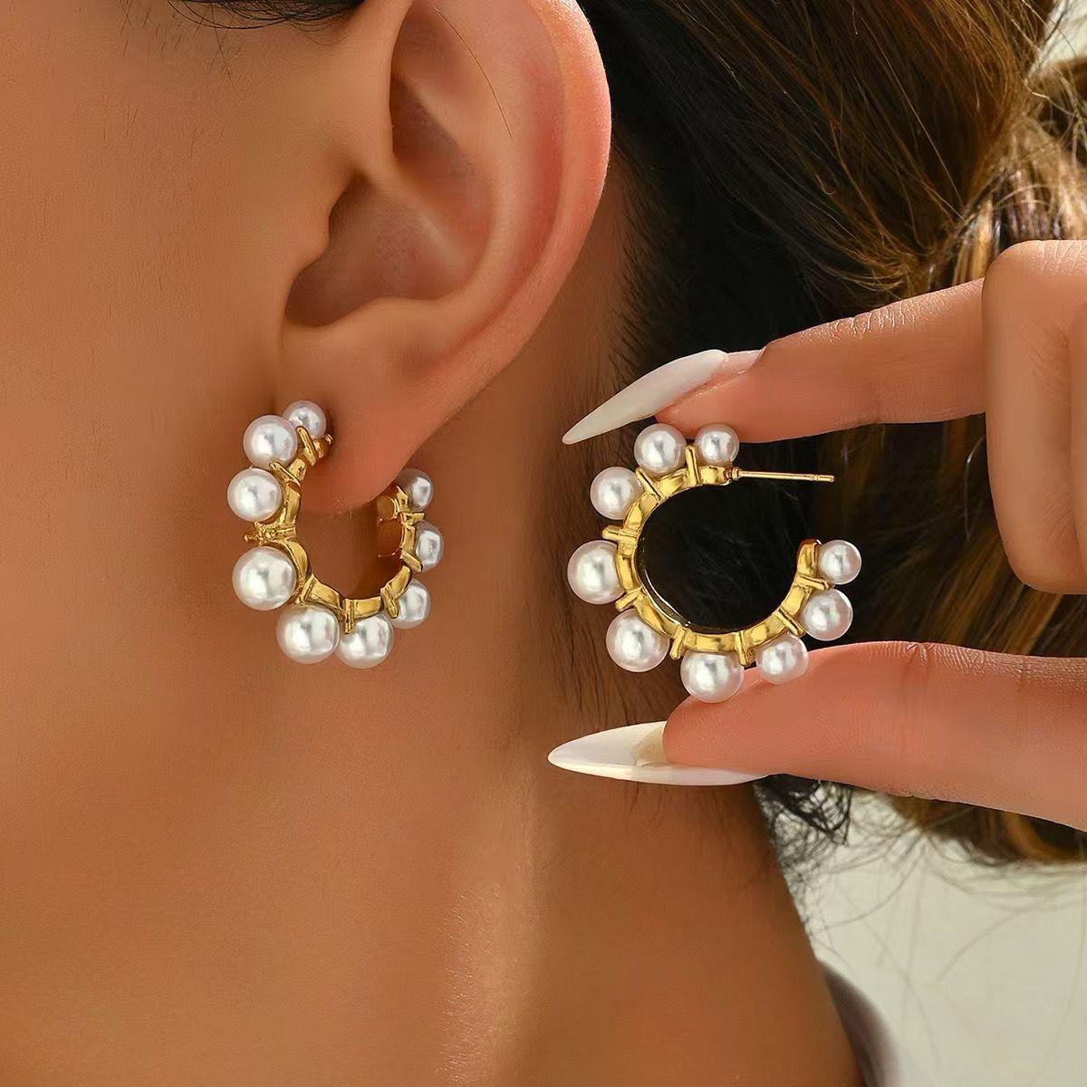 Lumina Pearl Gold Hoops