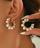 Lumina Pearl Gold Hoops
